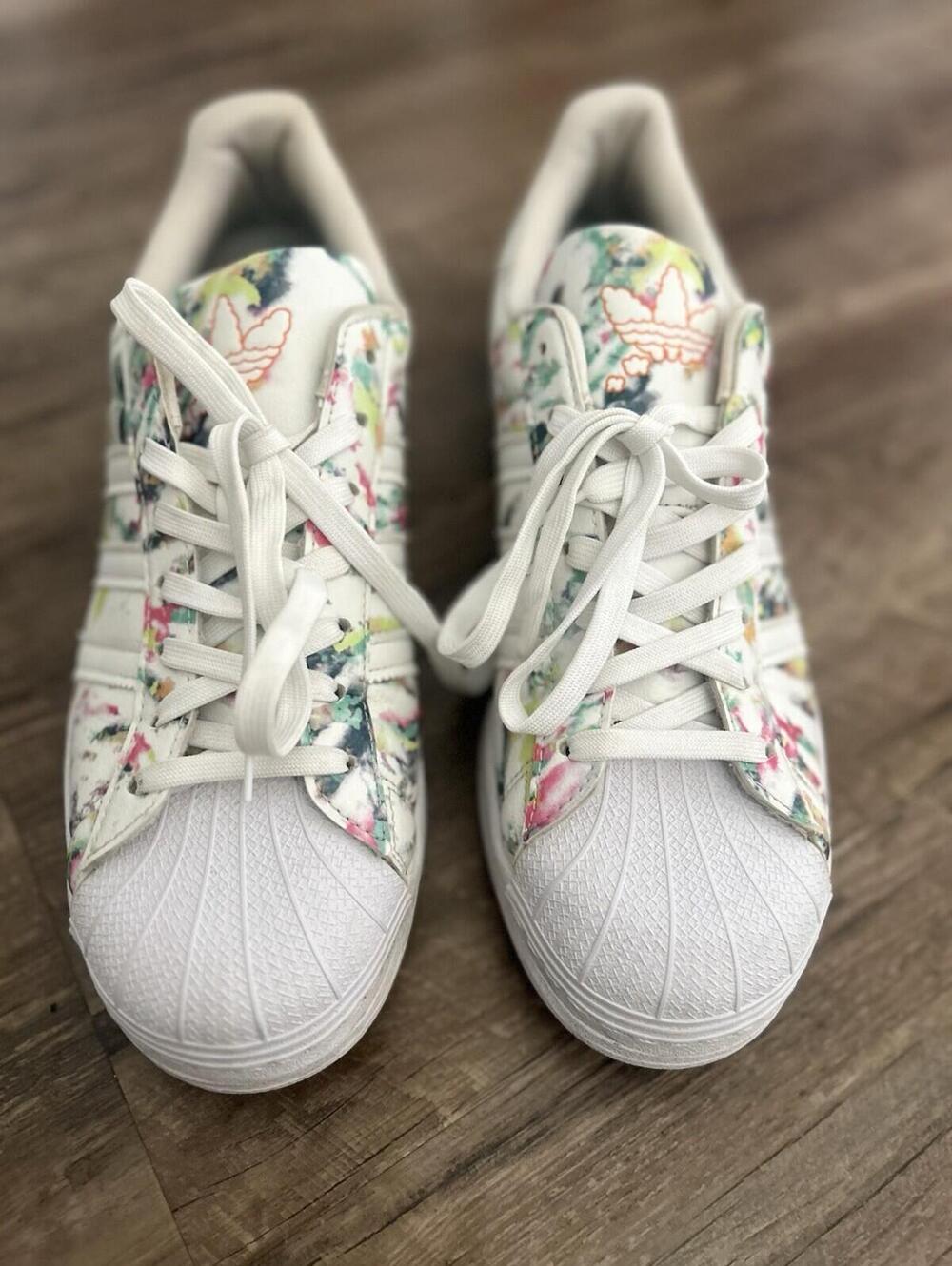 Adidas Superstar Low GX5374 Men's Shoes, White Watercolor Tie Dye Size 10